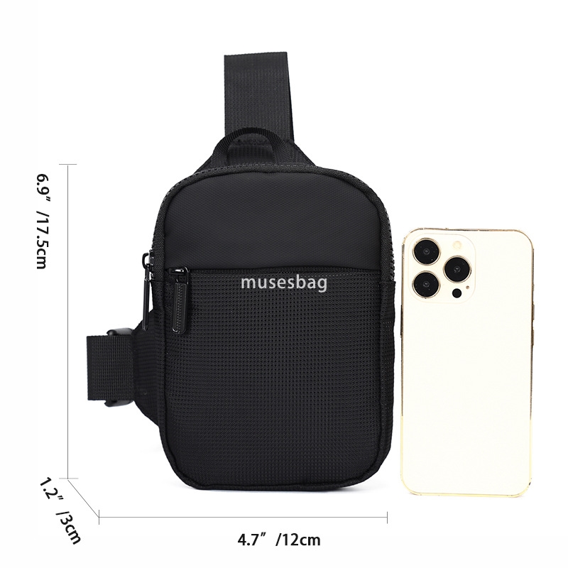 Mobile phone bag for men fashionable niche chest bag personalized small shoulder bag casual Japanese men's small bag lightweight and simple shoul