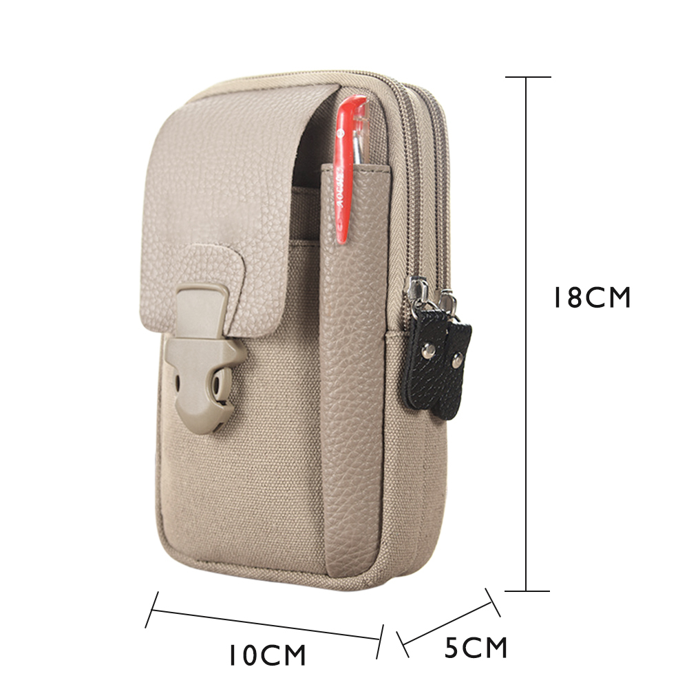 Outdoor Shopping Practical Supplies Canvas Men Waist Belt Bags Business Sports Casual Male Zip Mobile Phone Pouch