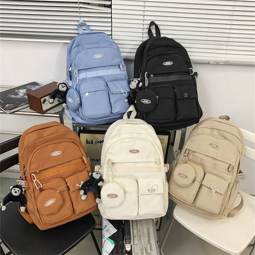 Trendy Lady Nylon Green Waterproof School Backpack Fashion Women Cute Girl Laptop Book Bag Female Travel College Backpack Bolsos