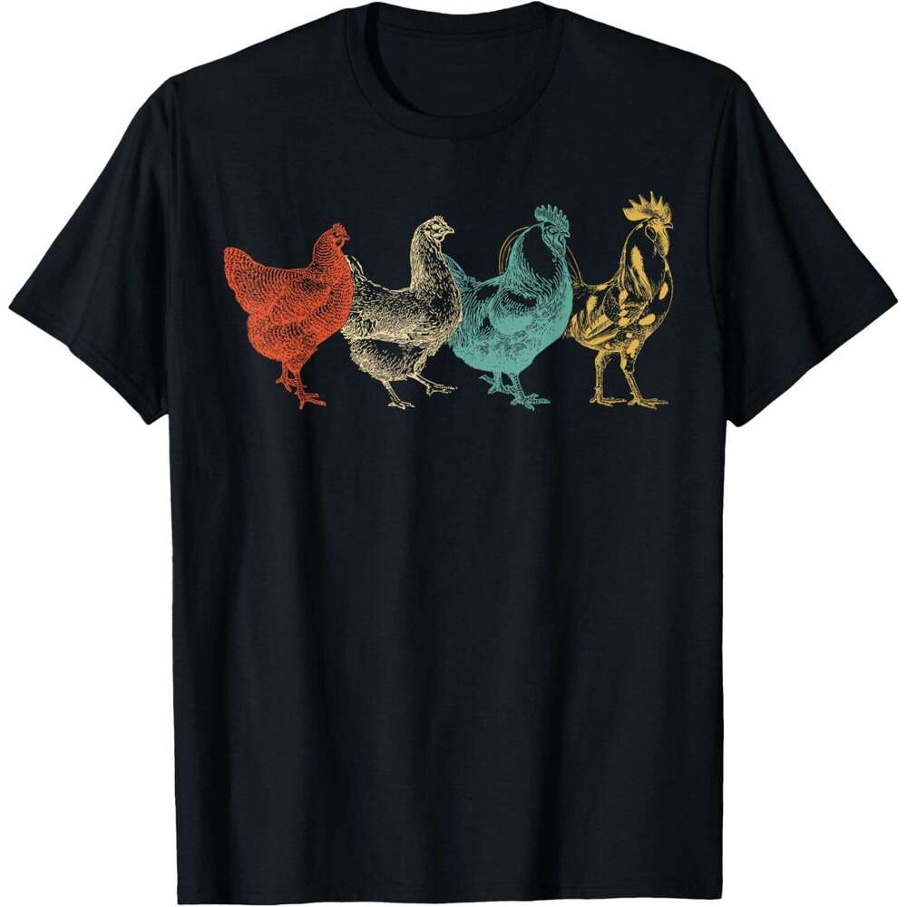 T shirt Mens Chicken Retro Vintage Poultry Farmer Women Men Farm Lover T-Shirt shirts tshirt graphic tee Casual tops summer clothes Short sleeve
