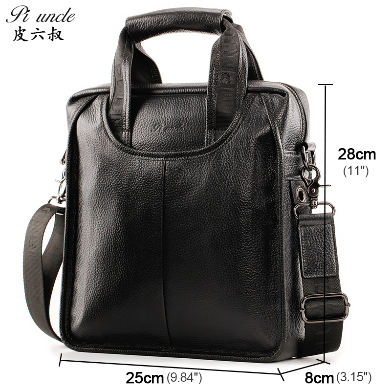 Men's Bag Genuine Leather Male Small Briefcase For Laptop Male Messenger Bags Natural Cowhide Business Portfolio For Document A4