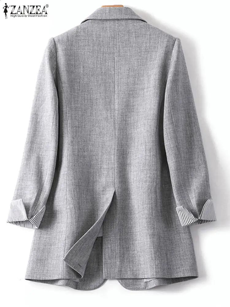 ZANZEA Fashion Office Women Blazer OL Casual Long Sleeve Coats Elegante Lapel Female Work Outwear Solid Simple Formal Suits 240801