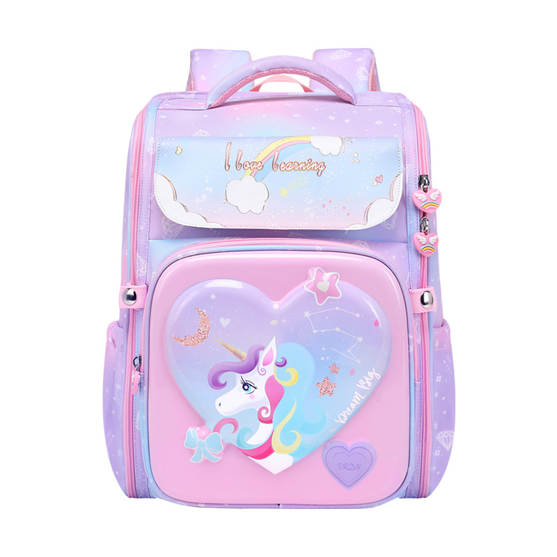 New 1-5 Grade Primary Orthopedic School Backpack For Girls 3D Cartoon kawaii Unicorn School Bag Kids Schoolbag Mochila Infantil