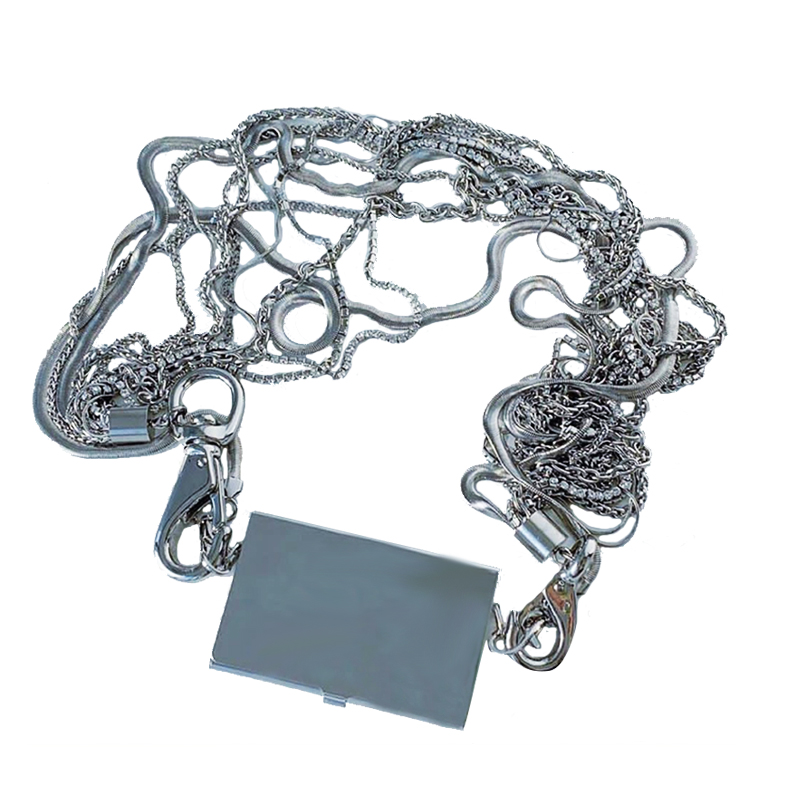 Mini purse Metal Decorative Chain Wallet Mini Bag Necklace Women Crossbody Bags Female Removable Chain Shoulder Strap Clutch Bag