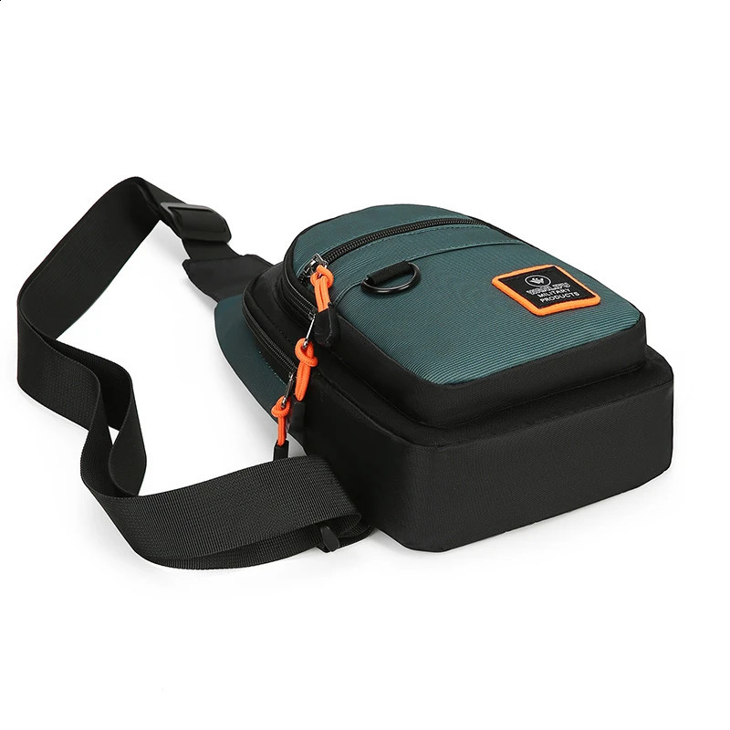 Casual mens chest bag nylon shoulder running bike with sling outdoor sports cross body travel phone 240802