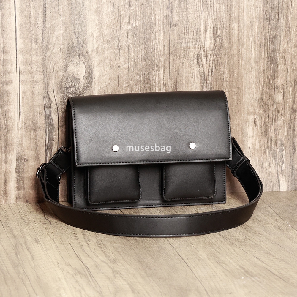 New high-end small square bag trendy brand retro fashion men's crossbody bag postman bag shoulder bag wholesale
