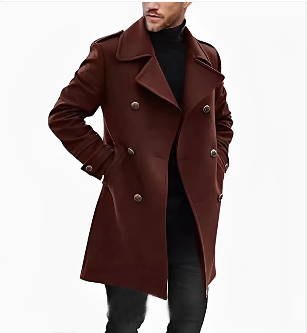 2024 mens upgraded woolen coat for autumn and winter warmth thickened windbreaker y240906