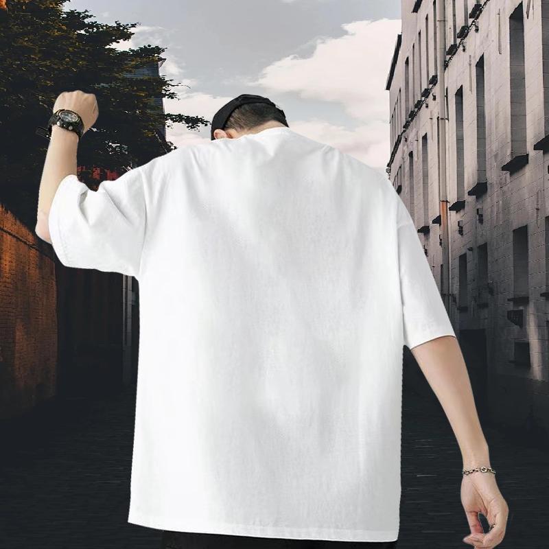 New Man T Shirts 230g Pure Cotton pumpkin Hip Hop Polos Round Neck Short Sleeve Soft Men Tops Tees Black White