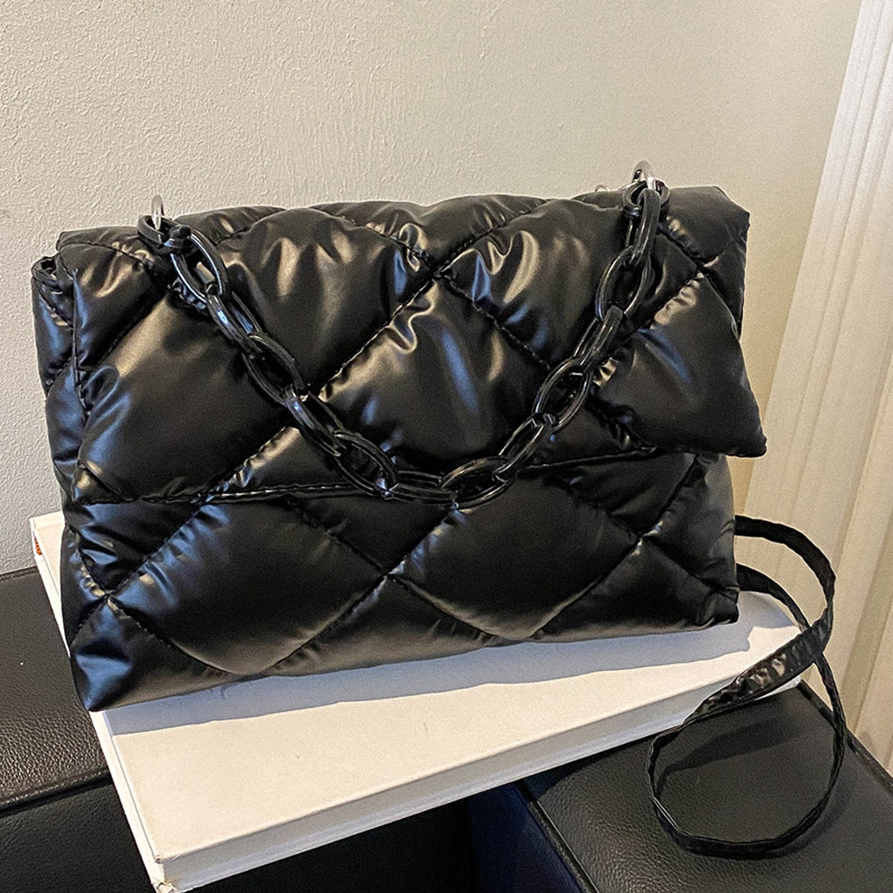 Women Shoulder Bag Large Capacity Nylon Tote Bag Fashionalbe Clutch Bag Rhombus Simple Female Commuter Handbag for Office Travel