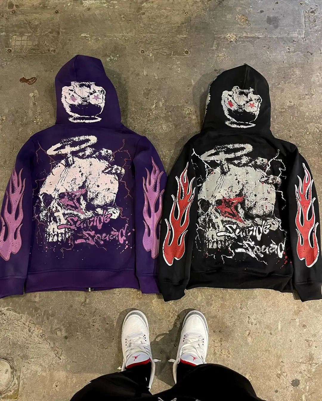 Harajuku Super Flame Sleep Full Zipper Hoodie Street Clothing Retro Top Sportswear Gothic Jacket Womens Y2K 240812