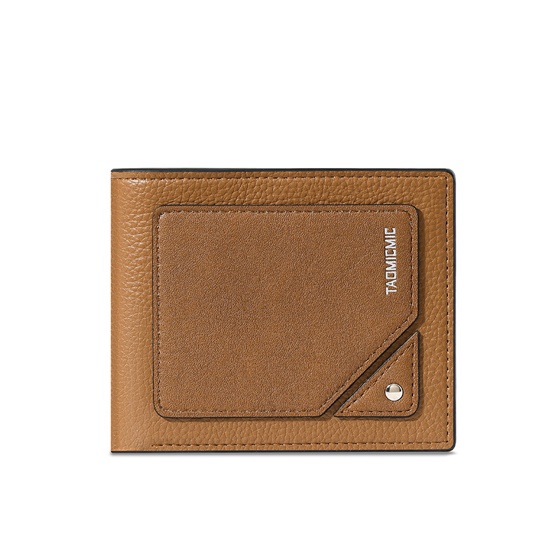 Simple Design Men Wallet Foldable Multicard Holder Short PU Leather ID Folder Package Business Purse Durable Convenient Male Bag