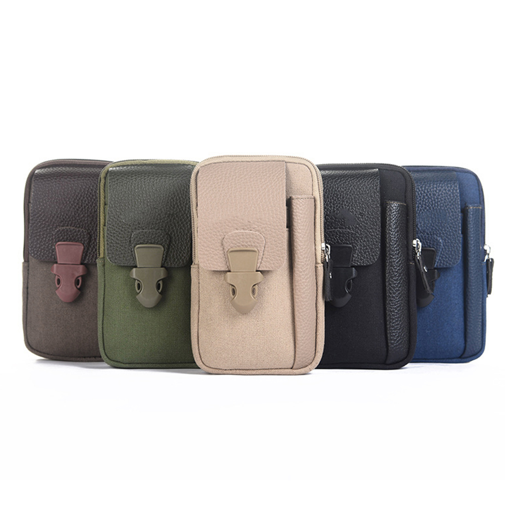 Outdoor Shopping Practical Supplies Canvas Men Waist Belt Bags Business Sports Casual Male Zip Mobile Phone Pouch