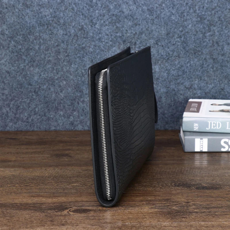 Quality Mens High Clutch genuine leather high-capacity cowhide bag 240802