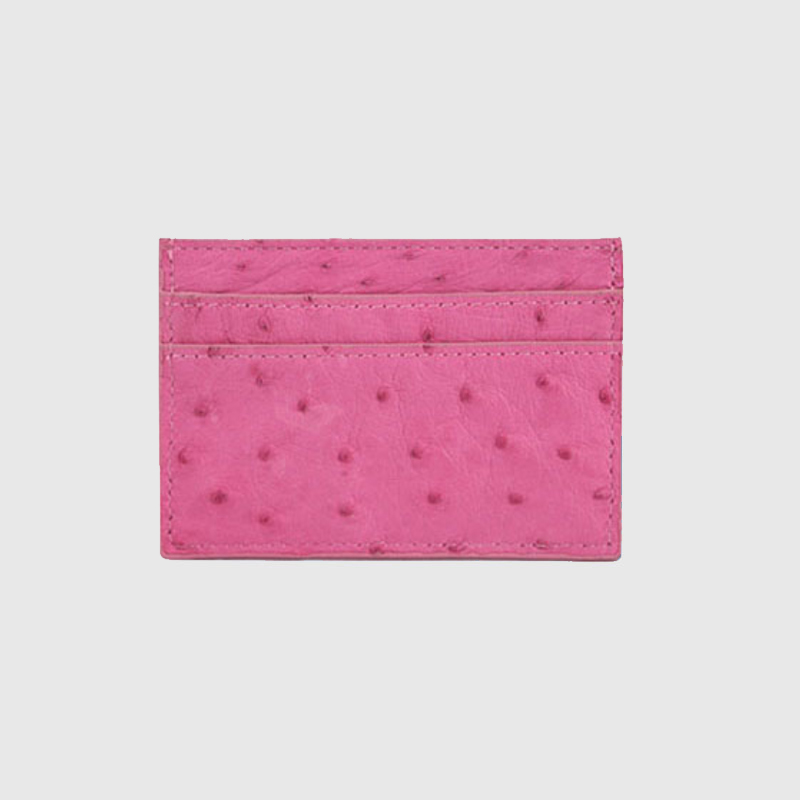 Custom Initials Luxury Genuine Ostrich Leather Credit Card Wallet Men Women Snake Leather Card Holder Case