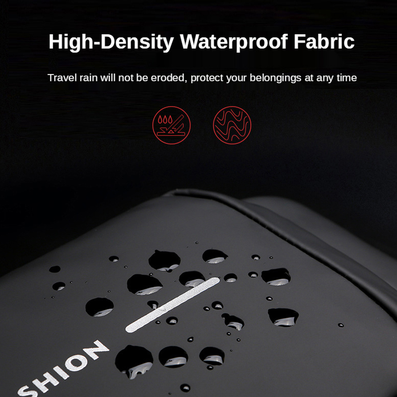 Waterproof Casual Chest Bag Men's Multifunction Anti-theft USB Charging Men Crossbody Bag Patent Leather Travel Chest Bag Pack