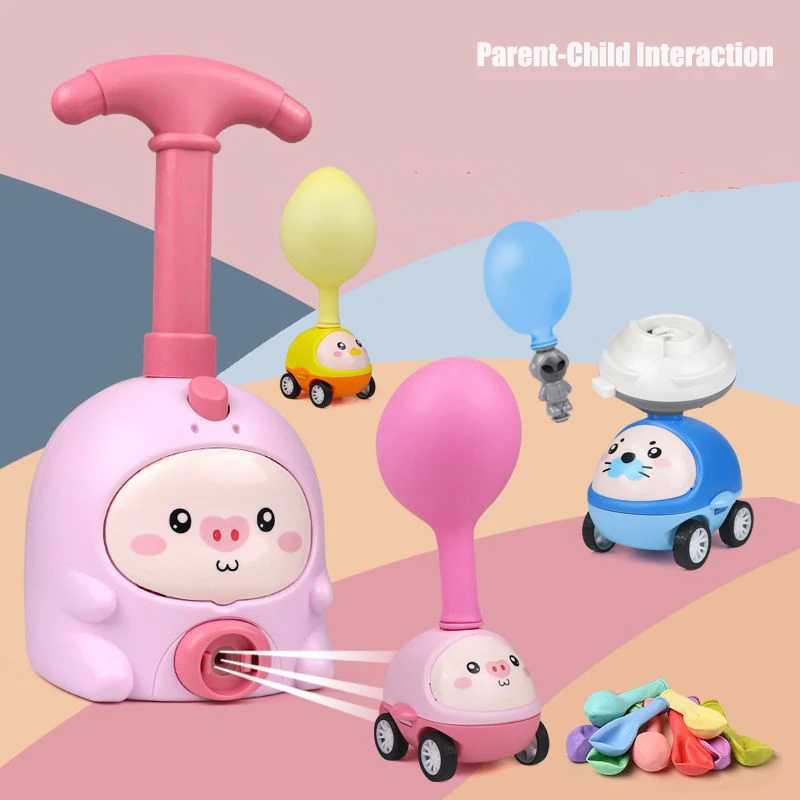 Childs Balloon Launcher Toys Educational Inertial Air Power Balloon Car Tower Science Toys For Children NewYear Gift Y240801