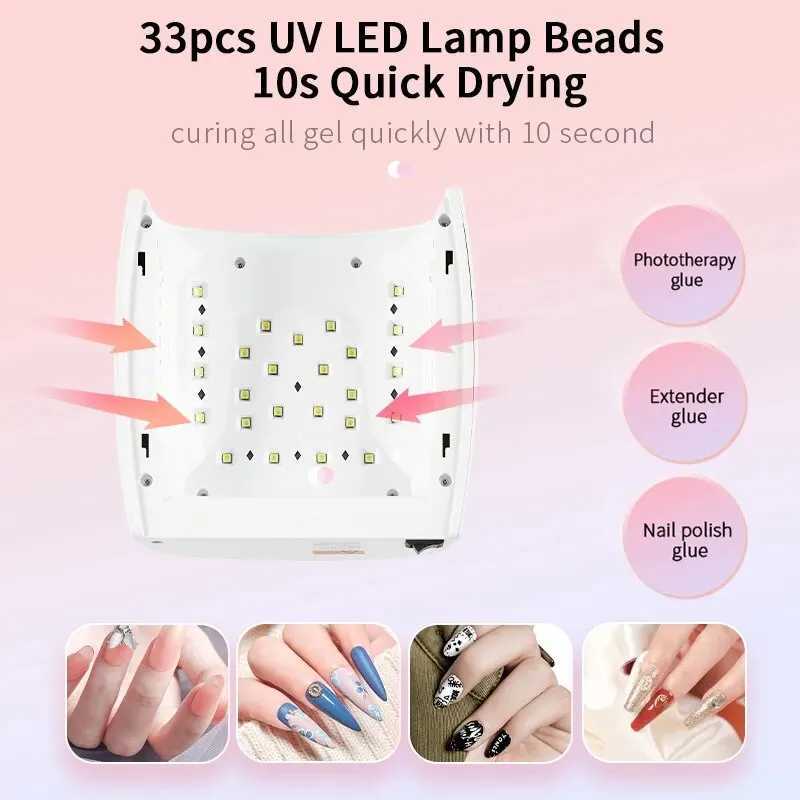 Rechargeable UV LED Nail Lamp 66W Cordless Nail Dryer for Gel Polish Professional Nail Art Manicure Tools for Home and Salon W250513