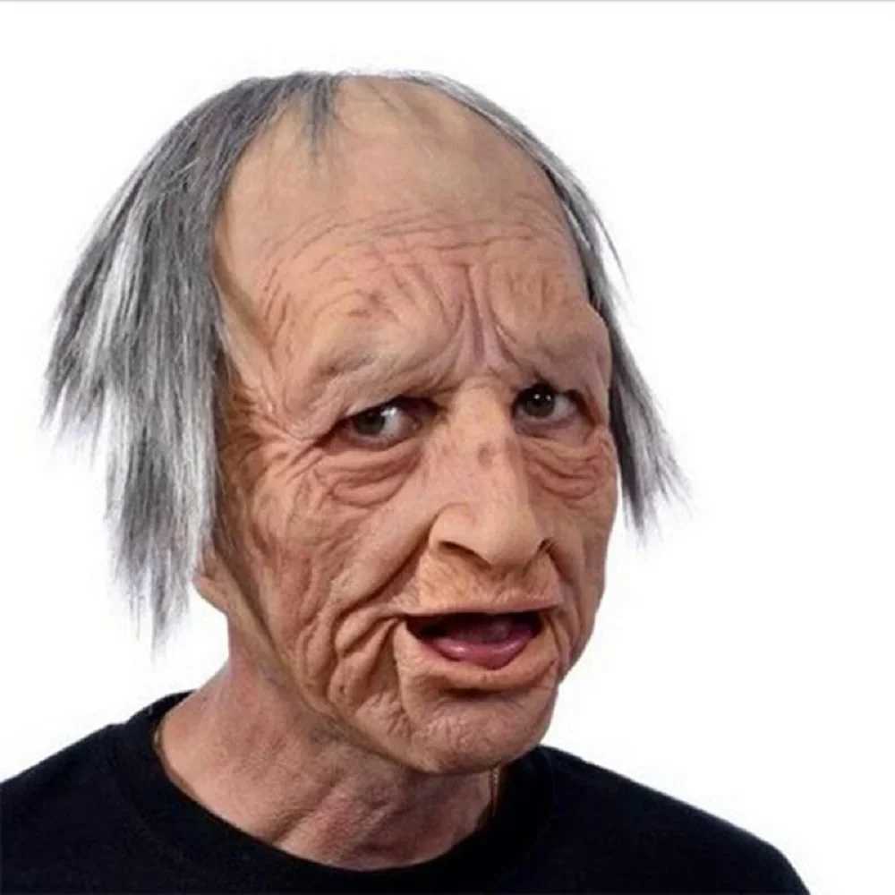 2024 Man Mask Halloween Party Wrinkle Full For Head Mask Face Mask Party Supplies Thriller Cosplay Props Halloween Decoration Y240801
