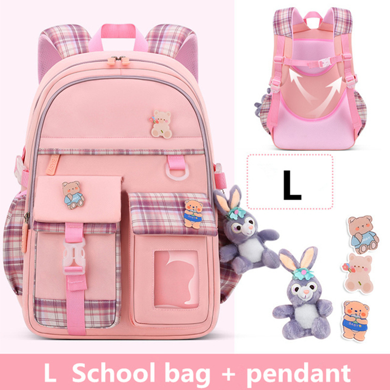 2025 Waterproof School Bags With cartoon pendant Light Weight Children Backpack schoolbag Printing Kids School Backpacks mochila