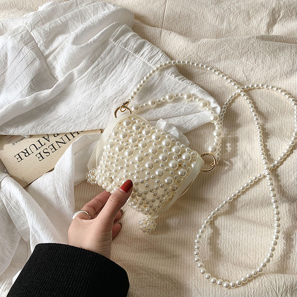 Pearl Handle Evening Dinner Bags Fashion Mini Wedding Clutch Casual Hand Beading Cute Holiday Gift Party Dinner