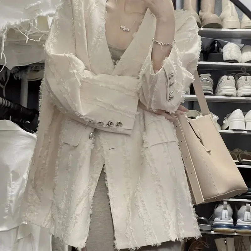 Solid Womens Blazers loose fitting outerwear offers Korean style elegant youth trend womens and jacket 240827