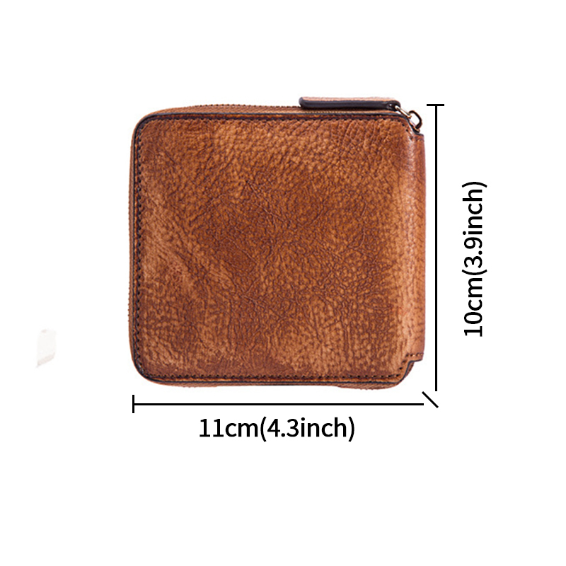 MOTAORA Man‘s’ And Women's Wallets Leather Short Zipper Wallet New 5 Color Coin Purse Vintage Cash Bag Cowhide Solid Money Bags
