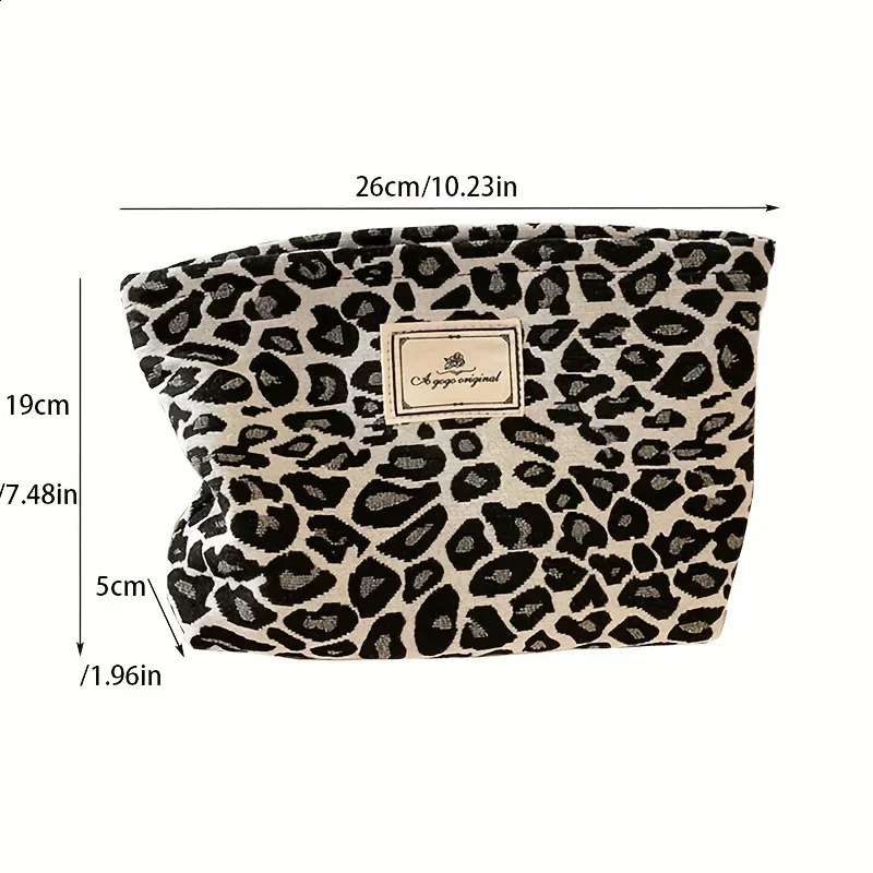 1 Leopard Print Comestic bag portable makeup storage large capacity travel 240802Z