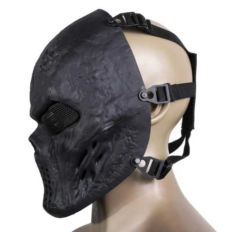 Airsoft Paintball Party Mask Skull Full Face Mask Army Games Outdoor Metal Mesh Eye Shield Costume for Halloween Party SuppliesXJ240802