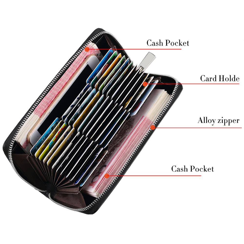 Williampolo Wallet Genuine Leather Men Wallets Famous Brand Long Accordion Card Slots Holder Pocket Purse Black Blue