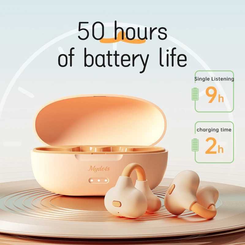Open-Ear Wireless Earbuds 2024, Bluetooth 5.3 Headphones, Color Clip-On Earphones with Microphone, Charging Case - CL240801