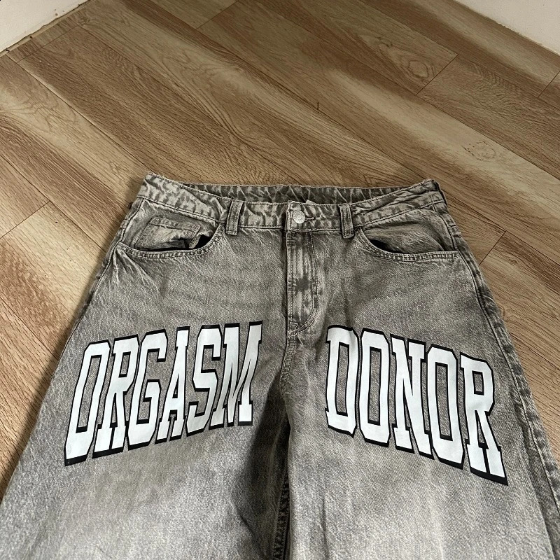 Y2K bagged jeans retro washed Harajuku jeans oversized Harajuku jeans high-quality street clothing Gothic mens fashion wide leg jeans 240829