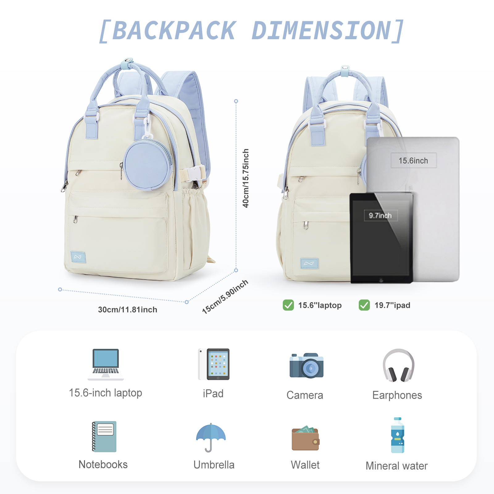Laptop Backpacks 15.6 Inch School Bag College Backpack Anti Theft Travel Daypack Large Bookbags for Teens Girls Women Students