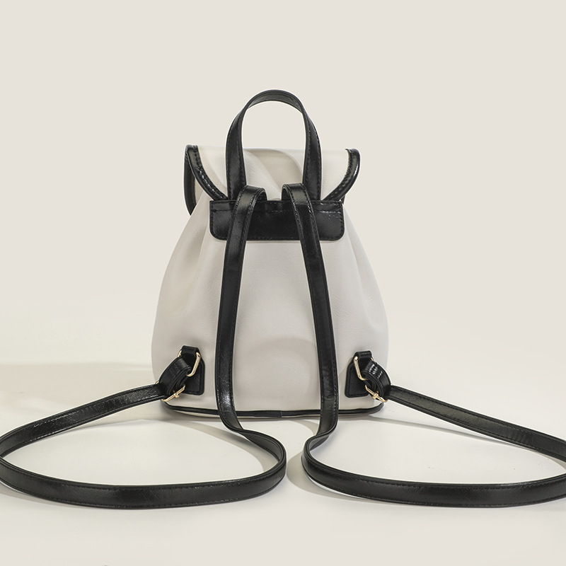 Xiaoxiangfeng shoulder bag women's new style bag contrasting colors fashionable and casual simple flip coverversatile small backpack for students