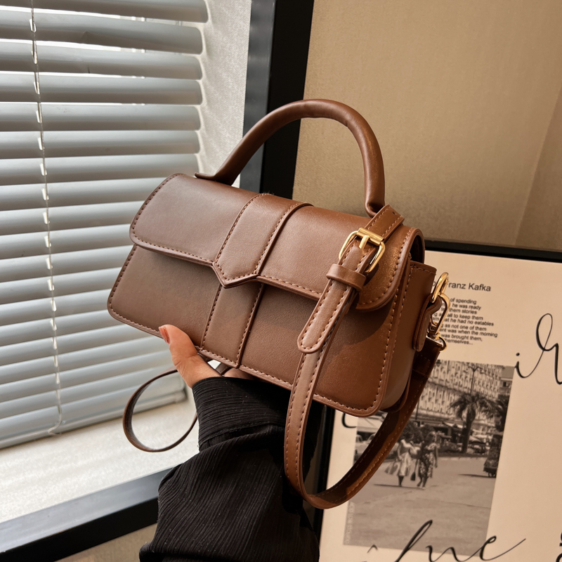 Pu Leather Shoulder Bag for Women Handbag - Fashion Crossbody Bags Vintage Underarm Bag Square Satchel (Black)