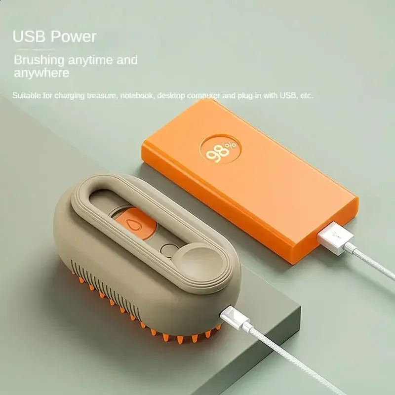 Rechargeable Steam Cat Grooming Brush Steamy To Loose Hair 3 in1 Electric Self Cleaning Spray Dog Massage Pet Combs 240802