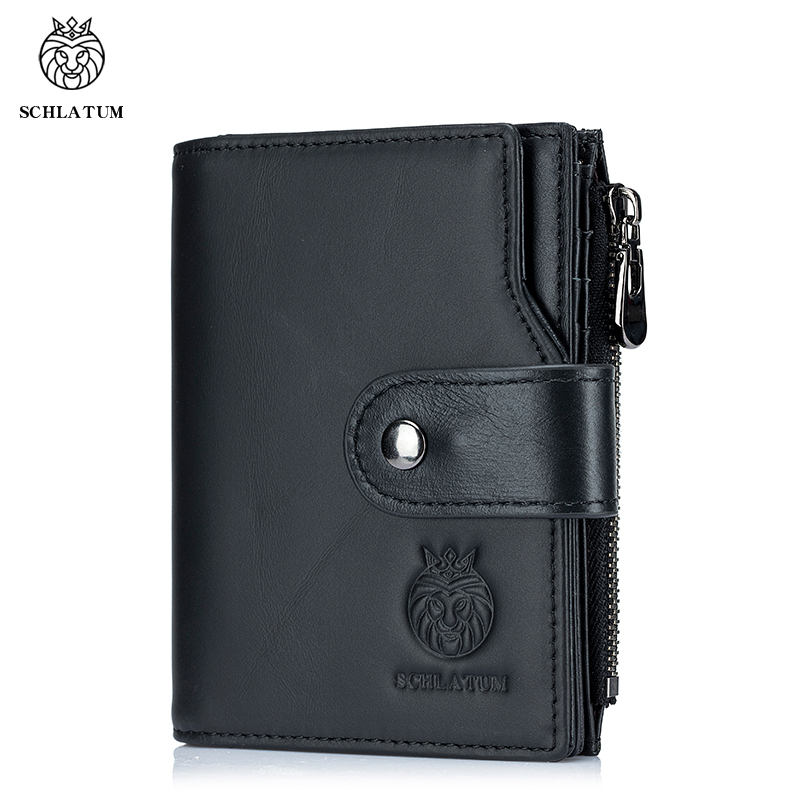 Classic Style Wallet Genuine Leather Short Male Purse RFID Card Holder Wallet Men Fashion High Quality