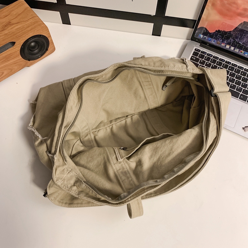 Large Capacity Canvas Shoulder Bag For Women Men College Student Leisure Crossbody Bag Schoolbag Female Travel Tote Shopping Bag