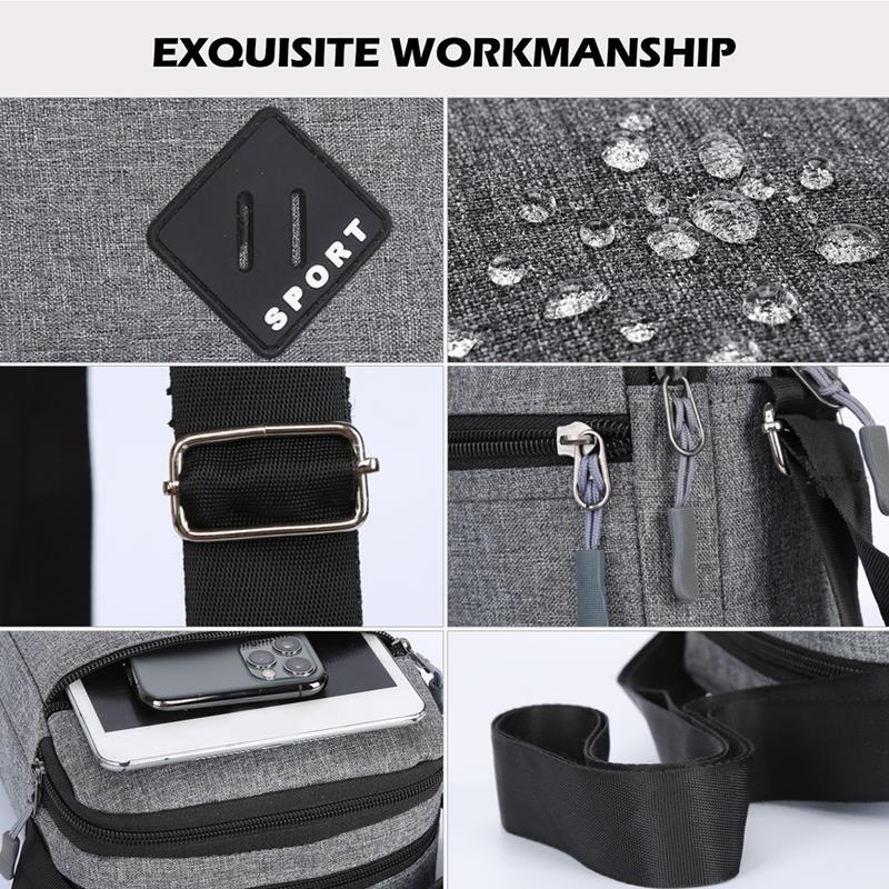 New Men's Messenger Bag Crossbody Shoulder Bags Men Small Sling Pack For Work Business Waterproof Oxford Packs Satchel Purse