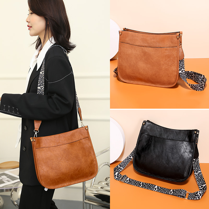 Women Faux Leather Handbags Leopard strap Messenger bag Female Fashion Cow Print Bag Cute Candy Color Small Purse for girls