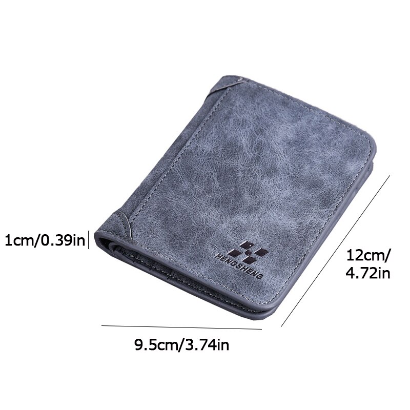 Fashion Men PU Leather Billfold Slim Hipster Cowhide Credit Card/ID Holders Inserts Coin Purses Luxury Business Foldable Wallet