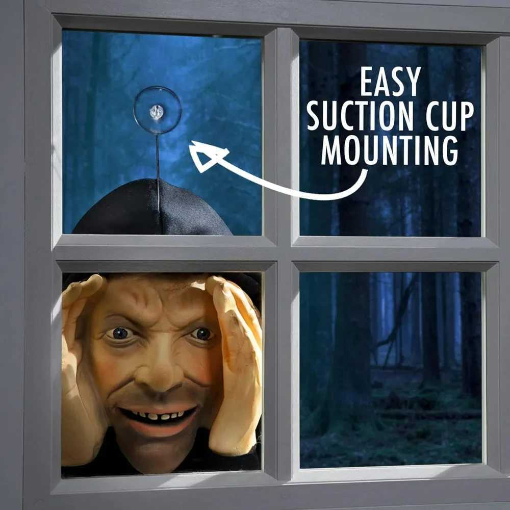 Scary Peeper Freak Halloween Decoration Peeping Tom Indoor and Outdoor Window Hanging Mask for Spooky House Party Scares Tricks Y240813