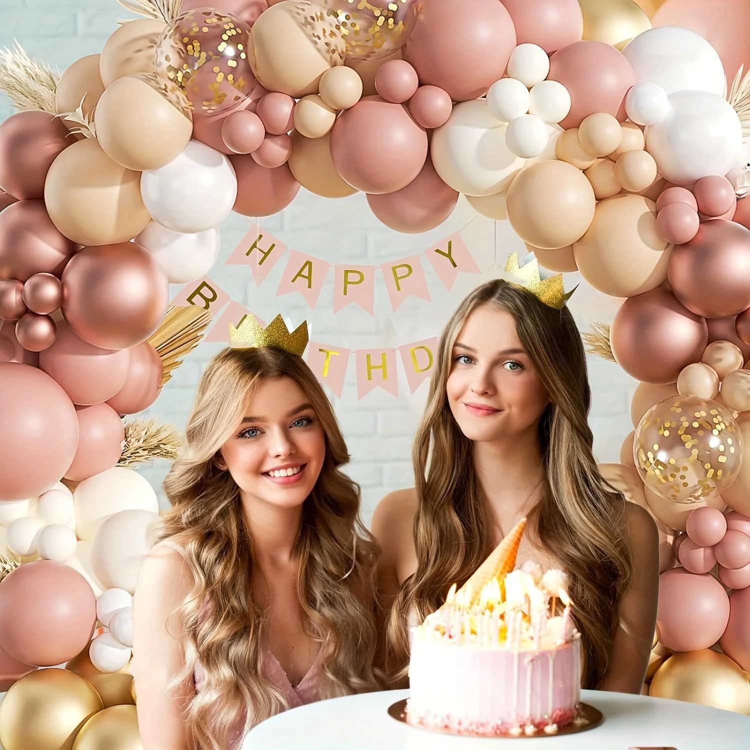 Party Balloons 112pcs Balloons Garland Arch Kit Blush Pink Nude Rose Gold Balloons for Baby Shower Wedding Birthday Party Decorations