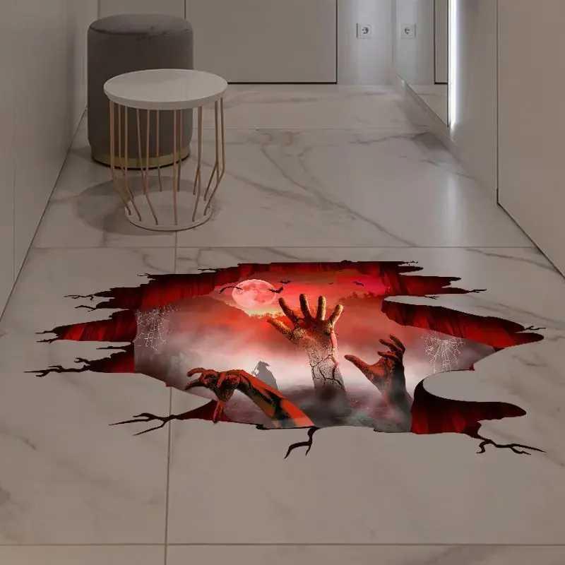 Halloween Terror Window Sticker Party Windows Decoration Wall Terrors Blood Stickers Increase Terror Atmosphere Wall Stickers Y240801