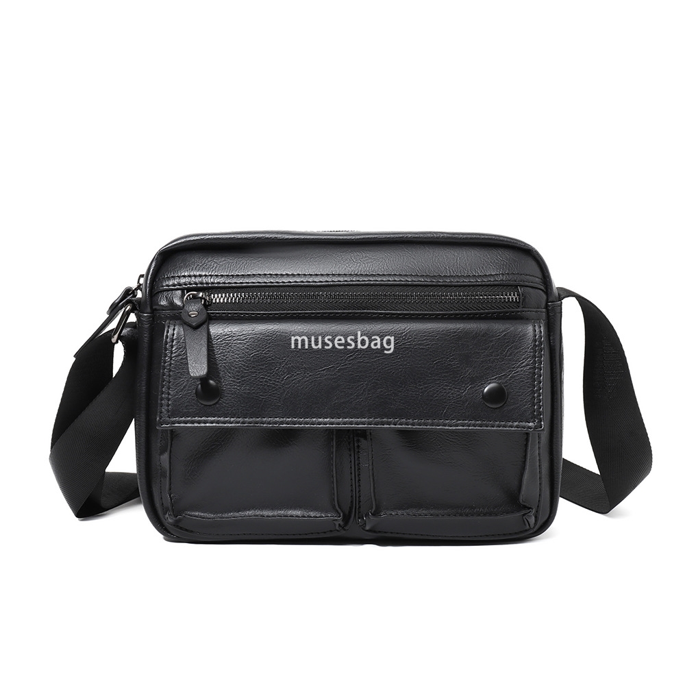 New fashion trend men's high-end minimalist texture crossbody bag with multiple pockets single shoulder bag backpack wholesale