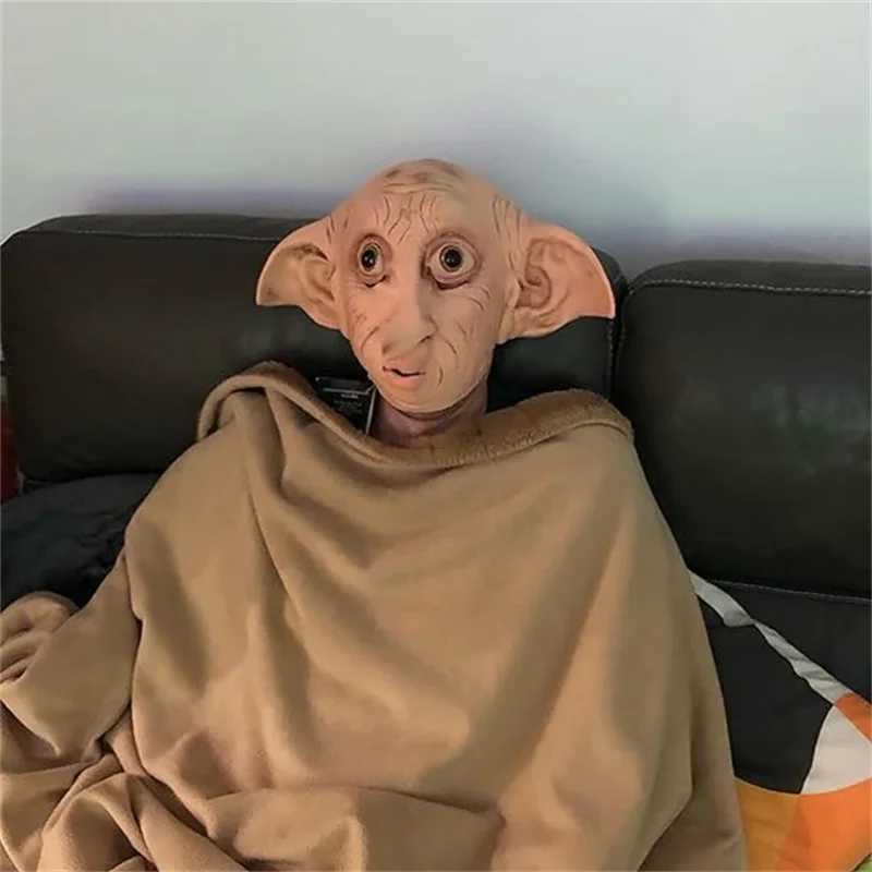Latex Elf Ears Full Head Cover Dobby Voldemort Mask Cosplay Costume Props Headwear Funny Elfin AccessoryXJ240802