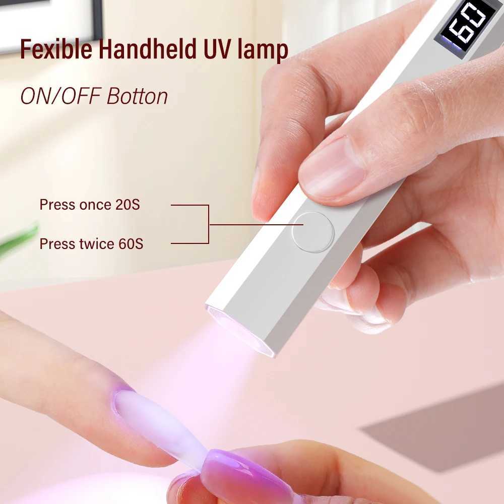 YIKOOLIN Handheld UV/LED Light for Nails 12W Portable Mini UV Light for Gel Nail 2 Timer Setting LED Nail Lamp Home UseCL240731