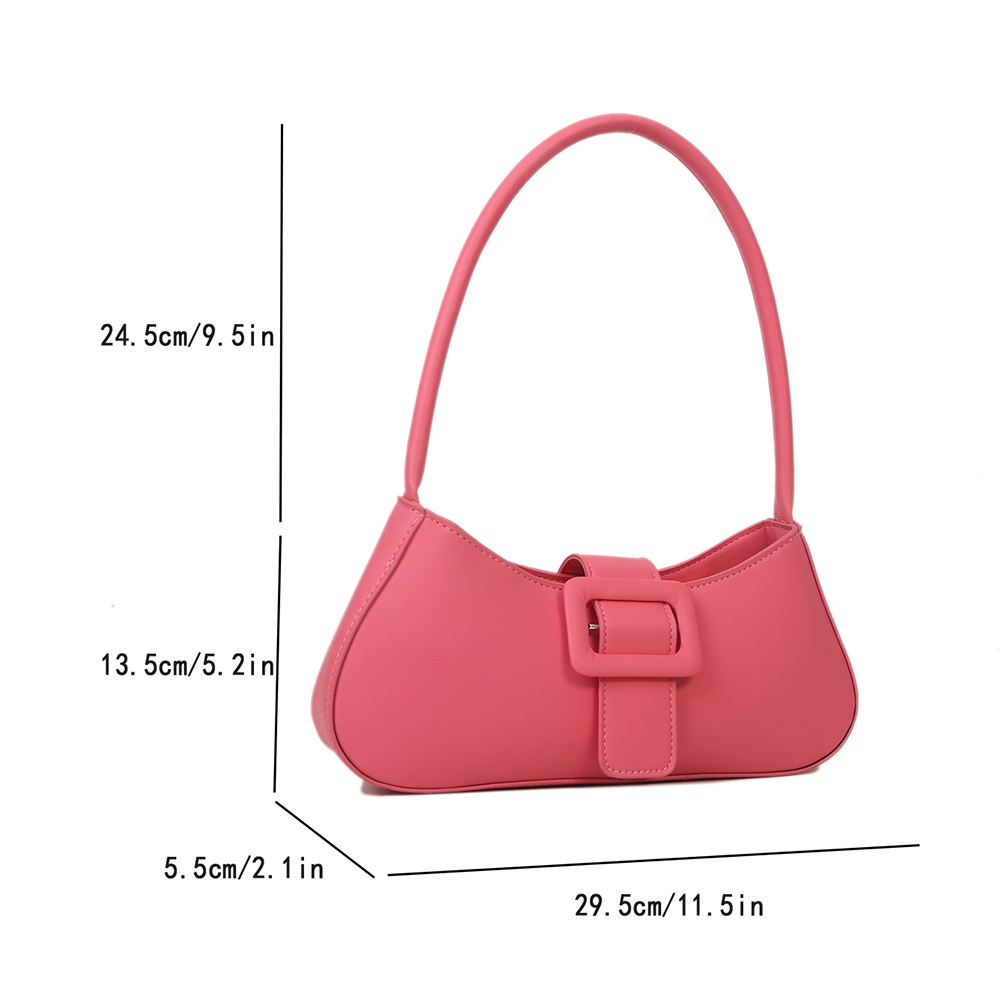 Y2K Women Shoulder Bags PU Fashion Stylish Shoulder Bag Zipper Solid Color Simple Daily Shopping Travel Portable Purse