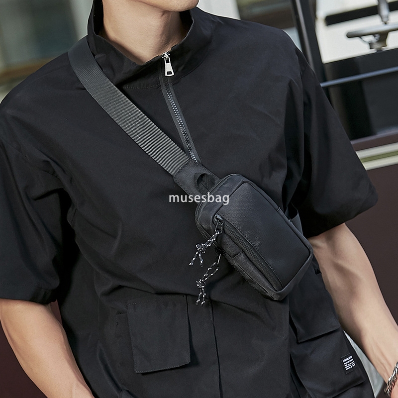 Crossbody bag men's trendy brand Japanese street sports mini chest bag ins men's diagonal shoulder bag simple cross bag