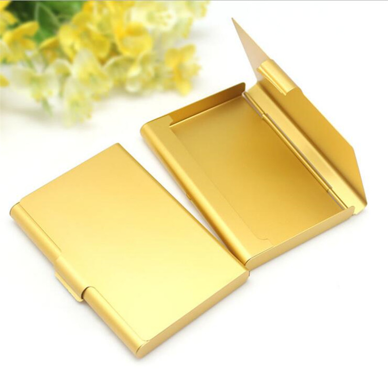 1 Pc Men Business Card Case Stainless Steel Aluminum Holder Metal Box Cover Women Credit Business ID Bus Card Holder Case