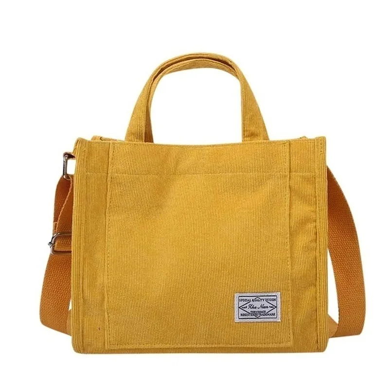 Women Corduroy Zipper Shoulder Bag FemaleSmall Cotton Canvas Messenger Bag Retro Vintage Crossbody Bags Bag for Women
